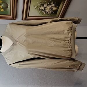 WEDGE tan long sleeve pullover golf  jacket wind breaker